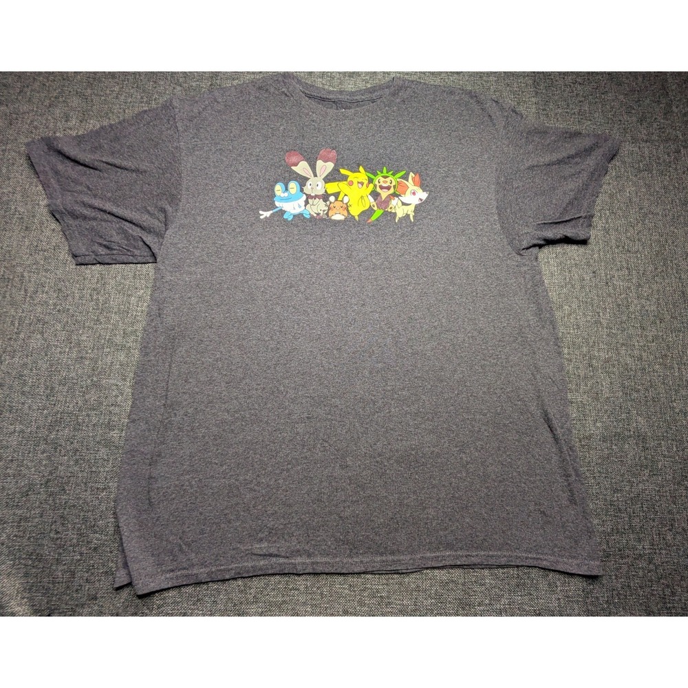 Pokemon Pikachu &‎ Friends Grey Boys Graphic T Shirt Size Xl Good Condition